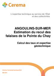 Estimation du recul des falaises de la Pointe du Chay à Angoulins-sur-Mer. Calcul des taux et expertise géotechnique | VEDIE, Emeric
