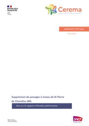 Suppression de passages à niveau de St Pierre de Chandieu (69) - Avis sur le rapport d'études préliminaires | ANCELET, Olivier