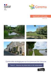 Continuités écologiques sur la commune de Libourne : Tome 2 : mesures de préservation et de restauration | RAUEL, Vanessa