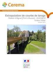 Extrapolation de courbe de tarage : Station d'Agnat [Pont d'Auzon] K2430810, rivière l'Allier | BARREAU, Laura