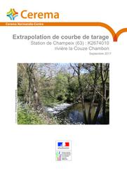 Extrapolation de courbe de tarage, Station de Champeix (63) K2674010, rivière Couze Chambon | LAVAUD, Emmanuel