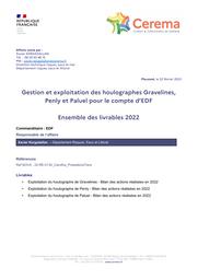 Gestion et exploitation des houlographes Gravelines, Penly et Paluel pour le compte d’EDF, Ensemble des livrables 2022 | LE BERRE, Alain