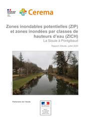 Zones inondables potentielles (ZIP) et zones inondées par classes de hauteurs d'eau (ZICH) - La Sioule à Pontgibaud | BARREAU, Laura