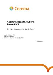 Audit de sécurité routière Phase PMS. RN154 - Aménagement Sud de Dreux. | GIGON, Francine