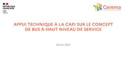 Appui technique à la CAPI sur le concept de bus à haut niveau de service | DUBOIS, David