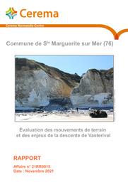 Commune de Ste Marguerite sur Mer (76) : Évaluation des mouvements de terrain et des enjeux de la descente de Vasterival | GUIRRIEC, Yan