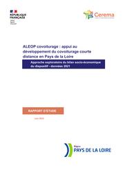ALEOP covoiturage : appui au développement du covoiturage courte distance en Pays de la Loire, Approche exploratoire du bilan socio-économique du dispositif - données 2021 | LECOINTRE, Wilhemine