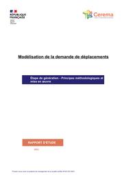 Modélisation de la demande de déplacements, Étape de génération - Principes méthodologiques et mise en oeuvre | BOUSQUET, Aurélie