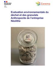 Evaluation environnementale du déchet et des granulats. Anthropocite de l’entreprise Néolithe | TAQUIN, Sandrine