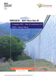 DIRMED IDP. Murs liste II. Campagne 2023. Mur de soutènement M1. RN94 Hautes-Alpes | BARDE, Guillaume