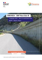 DIRMED IDP. Murs liste II. Campagne 2023. Mur de soutènement M5. RN94 Hautes-Alpes | BARDE, Guillaume