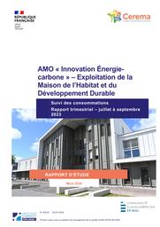AMO « Innovation Énergie- carbone ». Exploitation de la Maison de l’Habitat et du Développement Durable. Suivi des consommations - Rapport trimestriel – juillet à septembre 2023 | RUNSER, Julie