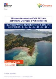 Mission d'évaluation IQOA 2023 du patrimoine Ouvrages d'Art de Mayotte. : Ouvrages d’Art des Routes Nationales 1, 2 et 3 avec une notes IQOA "3" ou "3U" ou "2S" ou "2E" | SIEBERT, Kévin