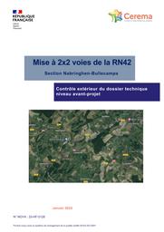 Mise à 2x2 voies de la RN42 section Nabringhen-Bullecamps : Contrôle extérieur du dossier technique niveau Avant-Projet | SCHWEITZER, Marc