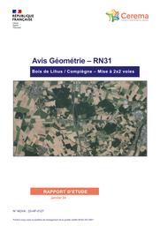 Avis Géométrie. RN31. Bois de Lihus/Compiègne. Mise à 2x2 voies | CLARAC, Théophile