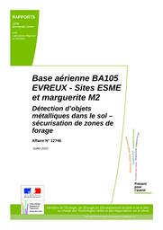 Base aérienne BA105 EVREUX. Sites ESME et marguerite M2 : Détection d’objets métalliques dans le sol – sécurisation de zones de forage | BEAUCAMP, Bruno