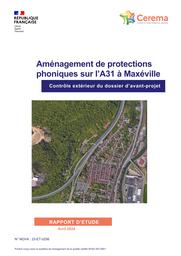Aménagement de protections phoniques sur l’A31 à Maxéville : Contrôle extérieur du dossier d’avant-projet | HEBENSTREIT, Stéphane