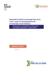 Dispositif incitatif Covoiturage Pays de la Loire : appui au développement du covoiturage courte distance. : Poursuite de la consolidation du bilan socio-économique exploratoire, données 2023 | LECOINTRE, Wilhemine