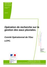 Opération de recherche sur la gestion des eaux pluviales