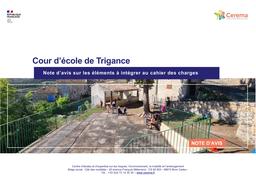 Cour d’école de Trigance. Note d’avis sur les éléments à intégrer au cahier des charges